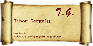 Tibor Gergely névjegykártya